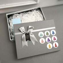 500张/卷圣诞树系列节日必备卷贴，高品质，图案清晰，数量丰富，多色多款式，时尚流行，适用于智能手机、平板电脑、剪贴簿 - 彩色 - 查看 4