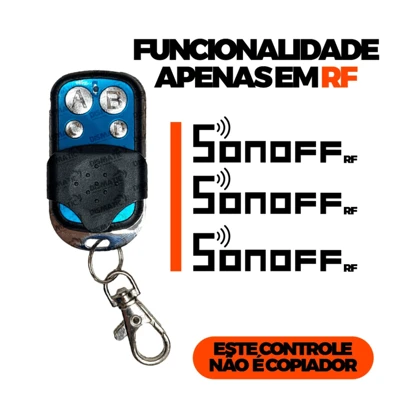 Controle Remoto Para Sonoff Rf 433mhz 4 Botões Ev 1527 Rele Modulo Rf - !Não serve para Portão!