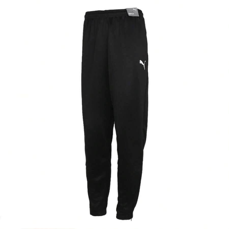 Puma TeamRISE Poly Training Pants Men's Sports Trousers Casual Simple Restraint Knitted Sweatpants / Loose Waist And Thighs, Small Trouser Legs Without Elasticity 657390-03 - Black-white - View 1
