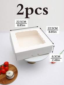 2pcs/5pcs/10pcs Window Bread Box, Cake, Pastry, Chocolate, Cookie, Pie, Birthday Party, Wedding, Easter, Snack Packaging Box