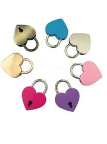 Set de pequeño candado con forma de corazón con llave - Candado metálico con forma de corazón, apto para maletas, portátiles, cajones, carteras - Juego de cierres decorativos pequeños para bolsas