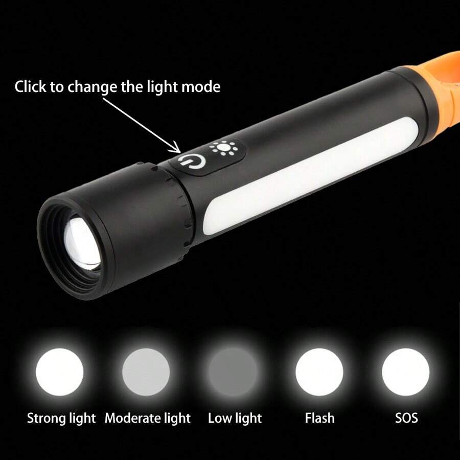 1pc High Bright Aluminum Alloy MultiModes Zoomable Flashlight Portable