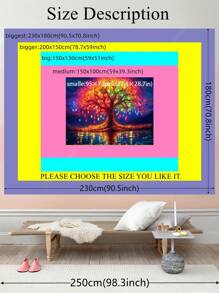 تاپستري الحياة شجرة قوس ذات التأثير الضوئي للحرف اليدوية الساحرة والهيبي للجدران الفنية البوهيمية الشكل المندلي، لديكور الغرف، المنزل، الأعلام للغرف، تاپستري، تاپستري الحائط