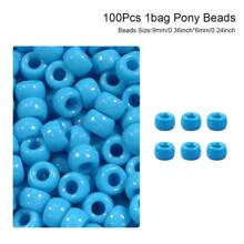 100/200pcs Acrylic Pony Beads Multicolor Plastic Bucket Beads For Jewelry Making DIY Braid Bracelet Necklace Pendant