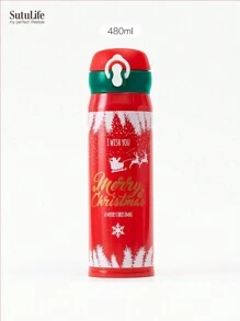 1 pieza, Taza de agua de acero inoxidable, portátil, botella de agua, aislamiento térmico y frío, regalo para hombres y mujeres para volver a la escuela