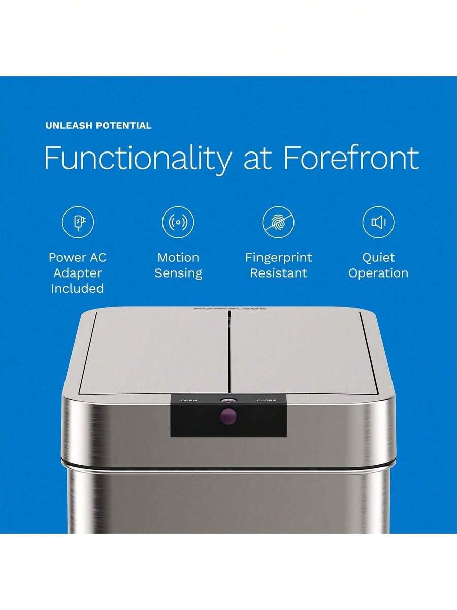 13 Gallon Automatic Trash Can For Kitchen Stainless Steel Garbage Can