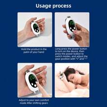 150mAh可充电迷你助眠器，手持式，带EMS功能，USB充电，小巧便携，助眠辅助工具，改善睡眠 - 白色 - 查看 7