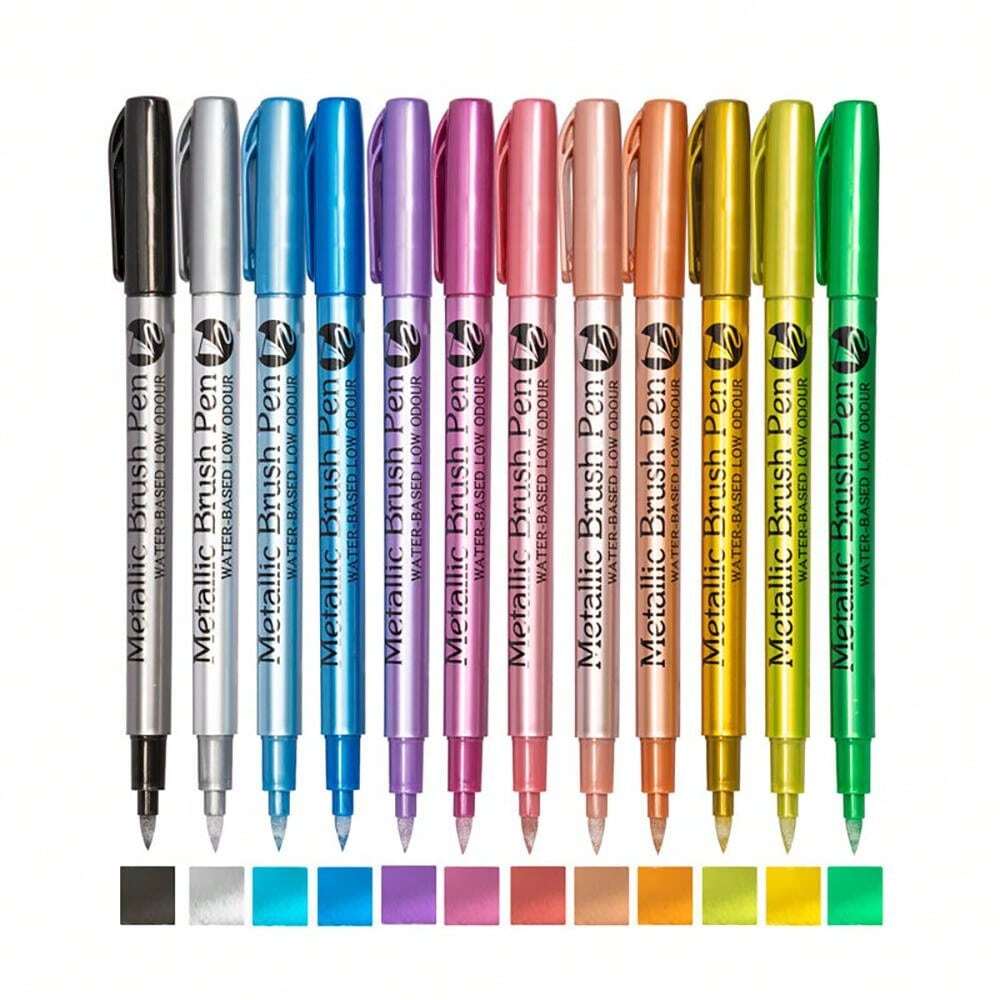 Acrylic Paint Markers, Metal Color Brush Tip Acrylic Paint Pens For