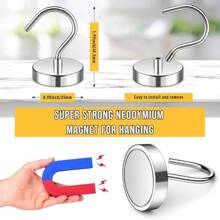 4 paquetes de ganchos magnéticos de uso pesado de 110 lbs de imanes de neodimio súper potentes para colgar, ganchos magnéticos fuertes para cruceros, cortinas, hogar, cocina, trabajo, mejor regalo