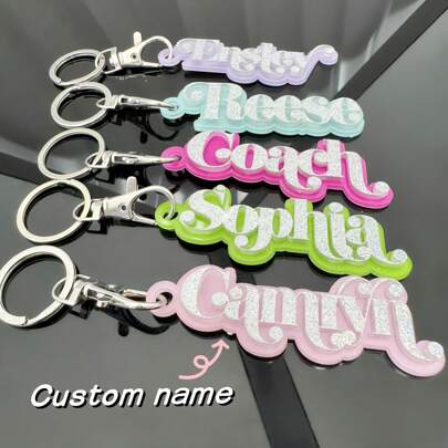 1 Pc Acrylic Name Keychain, 3D Name Keychain, Backpack Keychain, Kids Keychain, Personalized Name Keychain, Diaper Bag Tag, Keychain