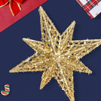 1pc, 10.6 Inch Tree Topper Star, For Decoration, Gold Tree Star Topper For Tree Decoration Best Gifts Birthday Home Decor Christmas Decorations Room Decor Christmas Winter