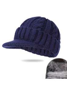 1 chiếc mũ len trang trí dệt kim trơn cho nam thường ngày - Nhiều màu - Xem 13