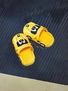 2024 新款卡通汽车设计儿童拖鞋，防滑软底室内/室外幼儿男童拖鞋 - 黃色 - 查看 8