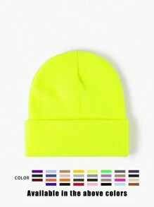 1pc Unisex Solid Color Knitted Hat, Y2K Style Outdoor Warm Beanie, Casual All-Match Winter Ski Cap Suitable For Daily Commute