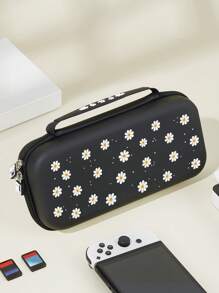 1pc Floral Storage Bag Compatible With Switch OLED/Switch NS/New Switch2 (2025) Console, With Integrated Stand And Protective Hard Shell Case For 10 Game Cards, Suitable For Portable Travel, Providing Impact And Drop Protection For Console And Accessories - Multicolor - View 2