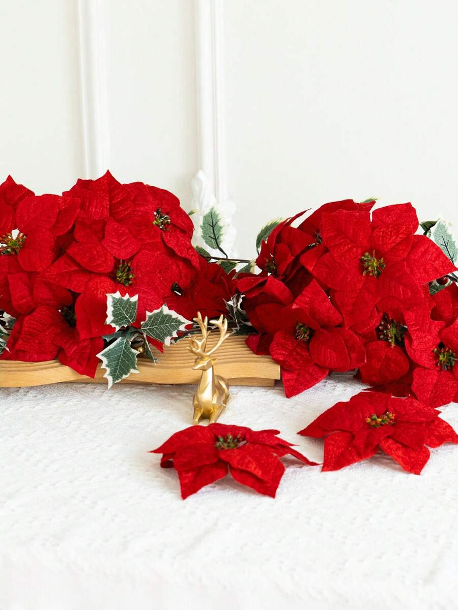 1pc Artificial Safflower, Fake Christmas Decoration Bouquet, Artificial