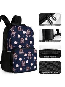 Personalizowany plecak dla dzieci z nadrukiem tęczy w kreskówkową kreskówkę, prosty i elegancki design, który pasuje do książek i zeszytów, żywe kolory, uroczy plecak z kreskówkową kreskówką, pomysły na prezenty zimowe dla chłopców i dziewcząt na Walentynki