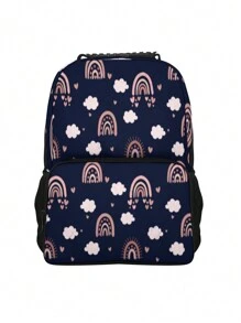 Personalizowany plecak dla dzieci z nadrukiem tęczy w kreskówkową kreskówkę, prosty i elegancki design, który pasuje do książek i zeszytów, żywe kolory, uroczy plecak z kreskówkową kreskówką, pomysły na prezenty zimowe dla chłopców i dziewcząt na Walentynki