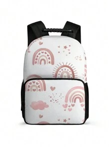 Personalizowany plecak dla dzieci z nadrukiem tęczy w kreskówkową kreskówkę, prosty i elegancki design, który pasuje do książek i zeszytów, żywe kolory, uroczy plecak z kreskówkową kreskówką, pomysły na prezenty zimowe dla chłopców i dziewcząt na Walentynki