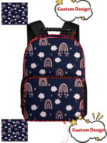 Personalizowany plecak dla dzieci z nadrukiem tęczy w kreskówkową kreskówkę, prosty i elegancki design, który pasuje do książek i zeszytów, żywe kolory, uroczy plecak z kreskówkową kreskówką, pomysły na prezenty zimowe dla chłopców i dziewcząt na Walentynki