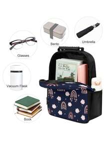 Personalizowany plecak dla dzieci z nadrukiem tęczy w kreskówkową kreskówkę, prosty i elegancki design, który pasuje do książek i zeszytów, żywe kolory, uroczy plecak z kreskówkową kreskówką, pomysły na prezenty zimowe dla chłopców i dziewcząt na Walentynki