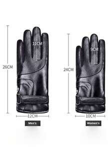 1 件装摩托车手套，男女通用冬季保暖加厚防风防寒防滑户外骑行手套 - 彩色 - 查看 9