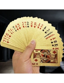 Waterproof Plastic Playing Cards Gold Metallic Gold - Vàng - Xem 1