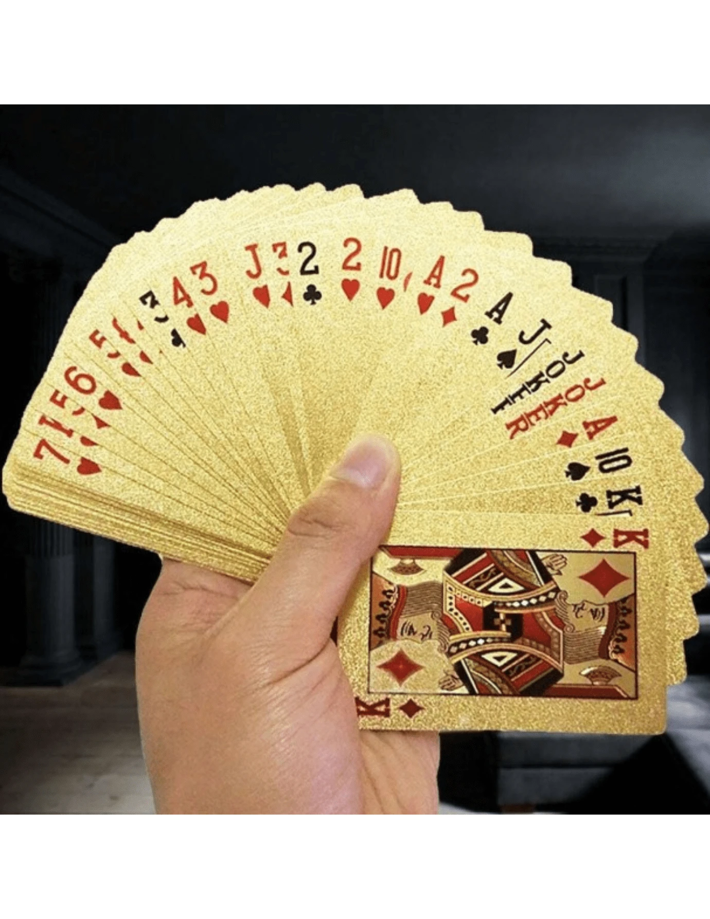 Waterproof Plastic Playing Cards Gold Metallic Gold - Vàng - Xem 1