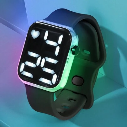 Kids Square Colorful Luminous Electronic Watch, Sport Digital Watch Suitable For Daily Life, Gift
