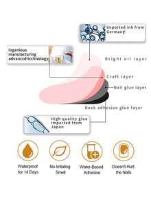 Beauty Sticker 64 miếng dán móng gel bán cứng, thích hợp với mọi loại đèn UV, bền lâu, thiết kế nhiều màu sắc cho mùa đông, miếng dán móng tay tự dính bóng, nghệ thuật làm móng dạng gel cho phụ nữ và trẻ em gái tự làm tại nhà - Nhiều màu - Xem 8