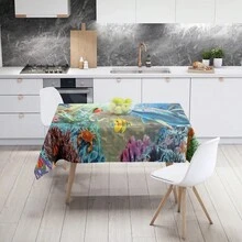 1 chiếc khăn trải bàn thế giới dưới nước sống động - Không thấm nước & không nhăn, chống bẩn cho các bữa tiệc, trang trí bàn ăn, trang trí nhà cửa & trang trí ngoài trời - Nhiều màu - Xem 9