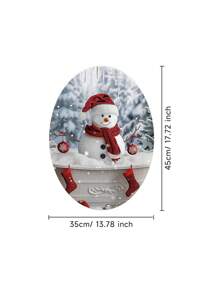 Conjunto de cortina de chuveiro com boneco de neve vermelho de Natal, 1/2/3/4 peças, com 12 ganchos e uma bola de chuveiro, cortina de chuveiro de poliéster impermeável e resistente a mofo, tapete antiderrapante para banheiro, tapete em U para vaso sanitário, capa protetora para vaso sanitário, conjunto decorativo para banheiro, sem necessidade de furadeira, vários tamanhos disponíveis, acessórios de decoração de outono para banheiro, volta às aulas
