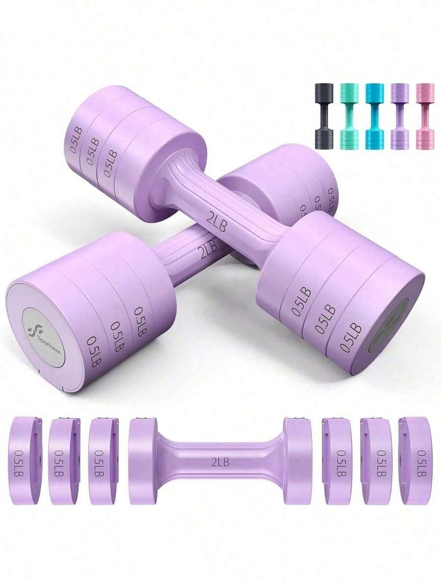 Adjustable Dumbbells Hand Weights Set 1 Pair 2 4 6 8 10 Lbs Fast