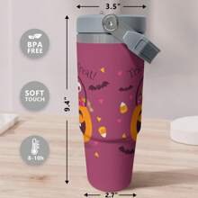 30 Oz Halloween Tumbler - Stainless Steel Insulated Travel Mug With Handle, Lid, Straw, Leak-Proof, 1 Non-Slip Reusable Cup, Suitable As A Friend, Father, Mother Gift - Halloween, Christmas Gift