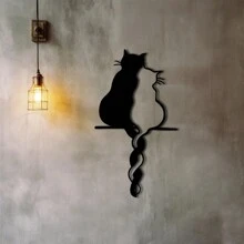 1pc Whimsical Metal Cat Wall Decor - Minimalist Art For Cat Lovers - Indoor/Outdoor Wall Hanging, Perfect Gift For Feline Fans,Home Decor ,Room Decor,Wall Decor Gifts Birthday Graduation - Black - View 8