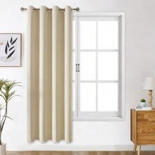 Panouri de perdele negre cu ochiuri, disponibile în opțiuni de 4/2/1 panouri, dimensiuni multiple, țesătură în 3 straturi de înaltă calitate, izolare termică și umbrire solară, potrivite pentru dormitor, sufragerie, sufragerie, bucătărie, dulap, culoare bej