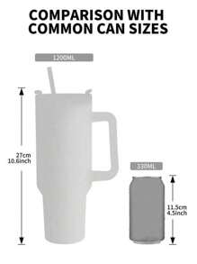 1 set 1 bouteille de 1200 ml/40 oz en acier inoxydable isotherme avec cordon et paille, bouteille à vide moderniste pour accessoires de cuisine, tasse à café, bouteille d'eau pour les voyages et la rentrée scolaire