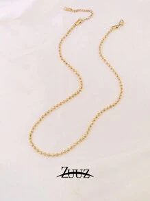 1 pièce Collier à chaîne de perles en acier inoxydable de 2 mm, 3 mm, 4 mm pour femmes et hommes. Colliers à perles rondes. Ras-de-cou pour femmes. Cadeau pour meilleurs amis
