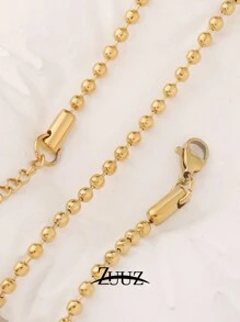 1 pièce Collier à chaîne de perles en acier inoxydable de 2 mm, 3 mm, 4 mm pour femmes et hommes. Colliers à perles rondes. Ras-de-cou pour femmes. Cadeau pour meilleurs amis