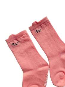 Pair Of Kitten Socks With Pink Kids Design - Màu Hồng Tươi - Xem 3