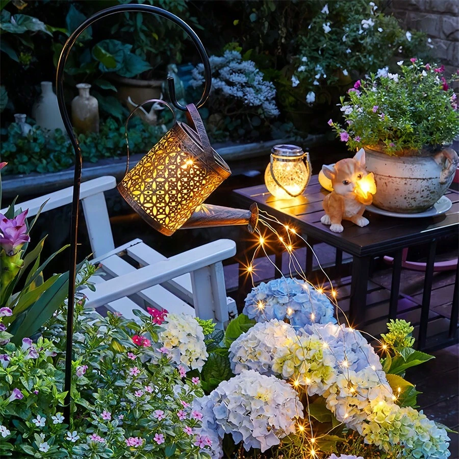 Đèn tưới nước năng lượng mặt trời Đèn sân vườn ngoài trời Đèn nghệ thuật Chống thấm nước IP65 Đèn năng lượng mặt trời treo cho sân vườn Đèn thác nước để trang trí sân vườn