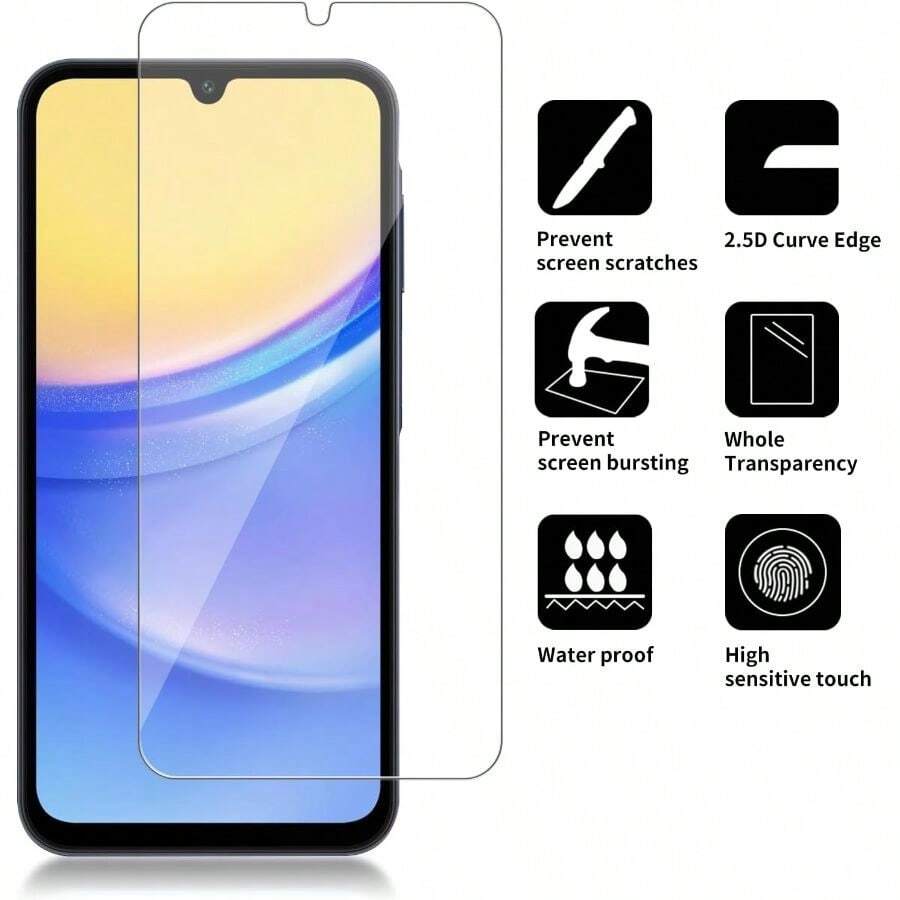 [4 Packs] Glass Screen Protector Compatible For Galaxy A15 5G [9H