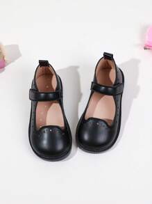 2024 New Spring Kids Girls Princess Soft Leather Shoes Stylish Black Shoes - Black - View 9