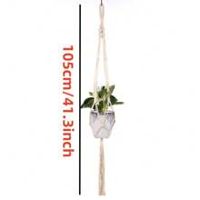 1PC Hand Woven Three-Layer Rope Decorative Plant Mesh Bag, Macrame Plant Hanger, Indoor Hanging Planter Basket Holder With Wood Beads, Decorative Flower Pot Holder With Tassels