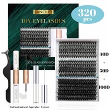 320 件 D 卷曲单根簇状睫毛 DIY 睫毛延长纤细超薄带宽茎柔软蓬松睫毛延长 11-20 毫米假睫毛单根自然睫毛 - 黑色 - 查看 12