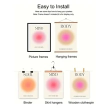 3Pcs/Set Unframed Vintage Motivational Quote Positive Aura Spiritual Grainy Gradient Wall Art, Aesthetic Room Decor, Waterproof Canvas Wall Art, Artwork Wall Painting For Gift, Bedroom, Living Room, Office, Bathroom, Home And Dormitory Decoration