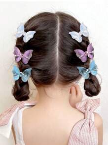 10pcs Colorful Butterfly Hair Clips For Toddler Girls Sparkling Gold Silver Butterfly Hairpins Adorable Metallic Insects Butterfly Barrettes Girls Holiday Party Headpiece Kids Hair Accessories - Multicolor - View 4