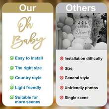 1 件空心木质背景、派对装饰道具、生日派对装饰、性别揭示横幅 - 杏色 - 查看 5