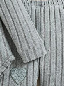 Bộ quần dài màu trơn có mũ trùm đầu màu xanh lam xanh lá cây cho bé gái - màu xanh lá - Xem 4