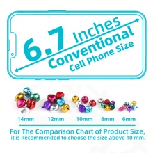 50个迷你可爱铃铛，DIY珠宝制作材料，可用于制作手链和项链，多种尺寸可选：6毫米/8毫米/10毫米/12毫米/14毫米。生日礼物、家居装饰、圣诞节装饰、房间装饰、圣诞节装饰品、家居圣诞礼物、圣诞装饰